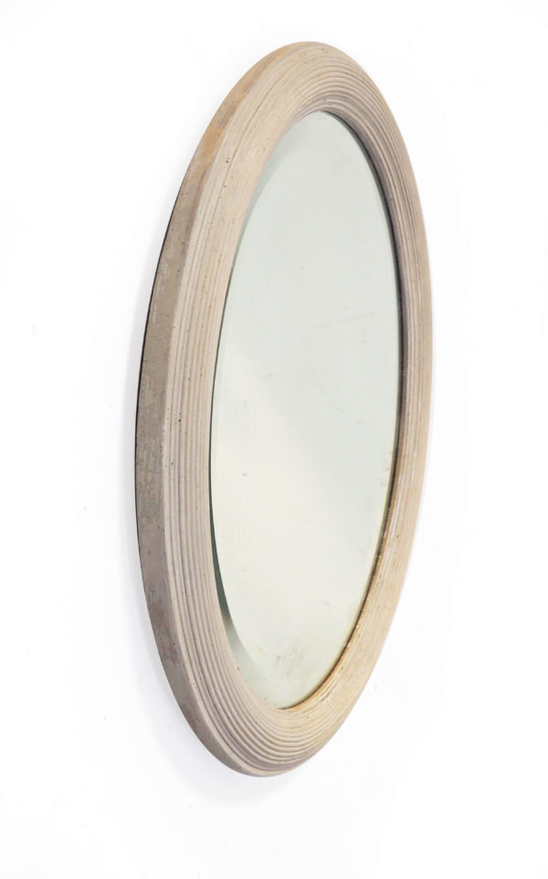 Grand miroir ovale biseauté vintage
