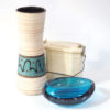cendrier vide poche cristal bleu art deco