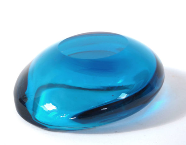 cendrier vide poche cristal bleu art deco