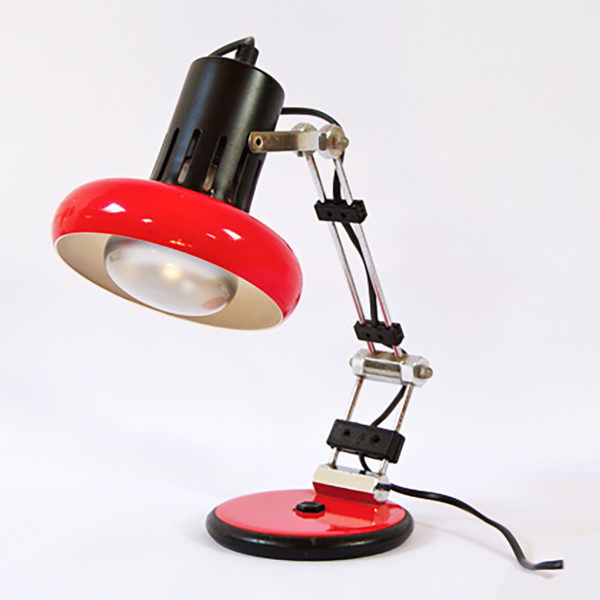 Lampe Aluminor rouge vintage articulée
