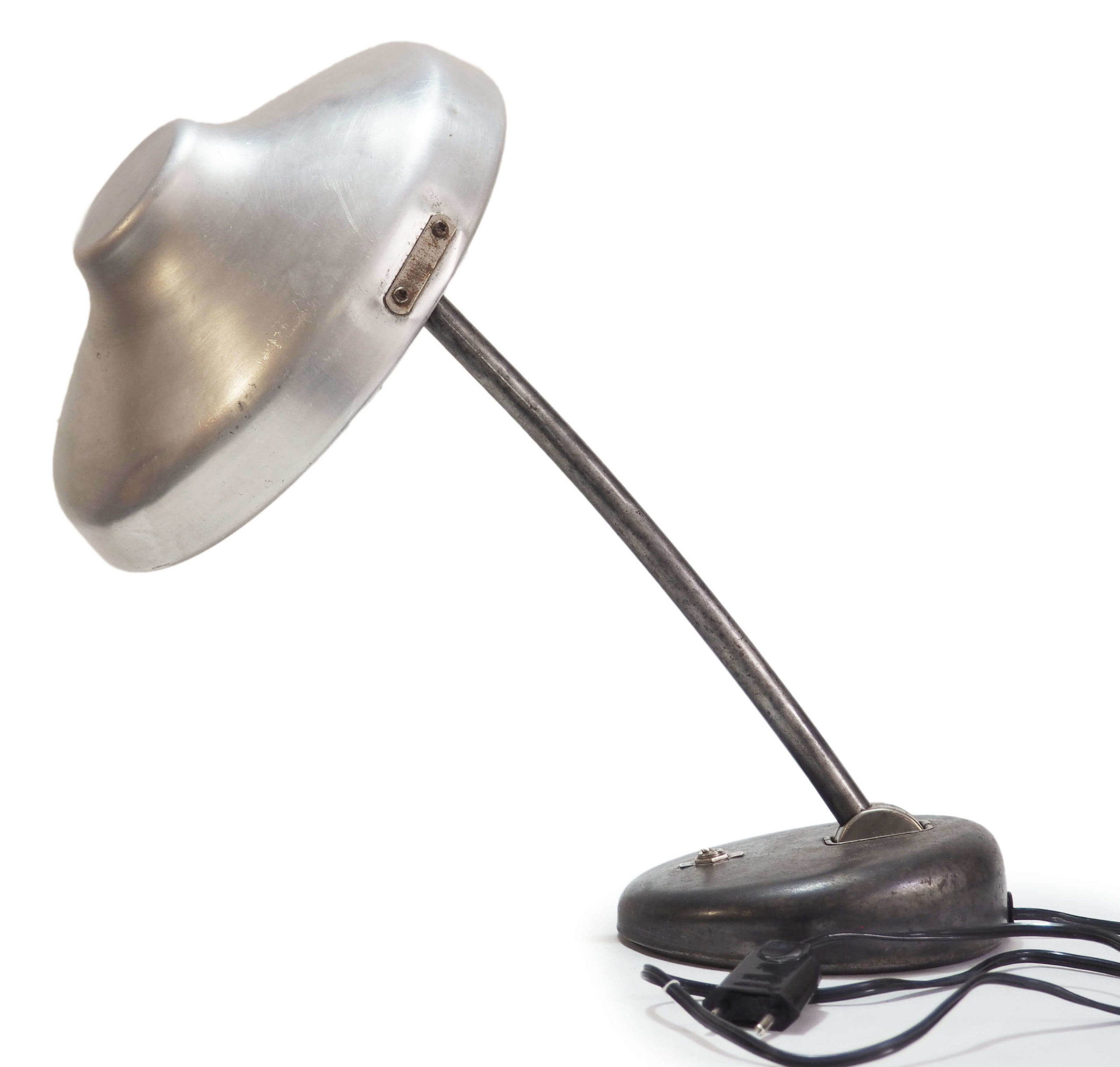 Lampe d'atelier orientable en aluminium des années 30, lucinevintage