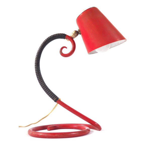 lampe vintage rouge scoubidou