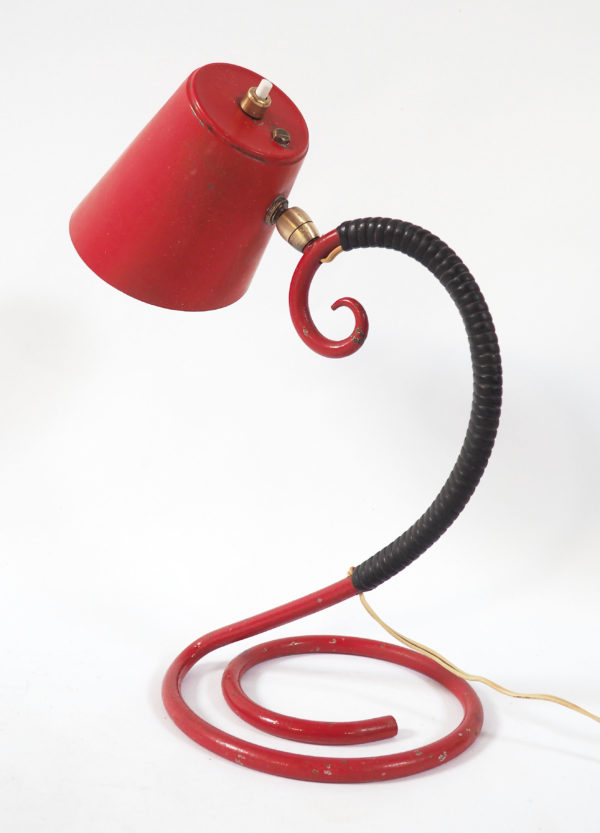 lampe vintage rouge scoubidou