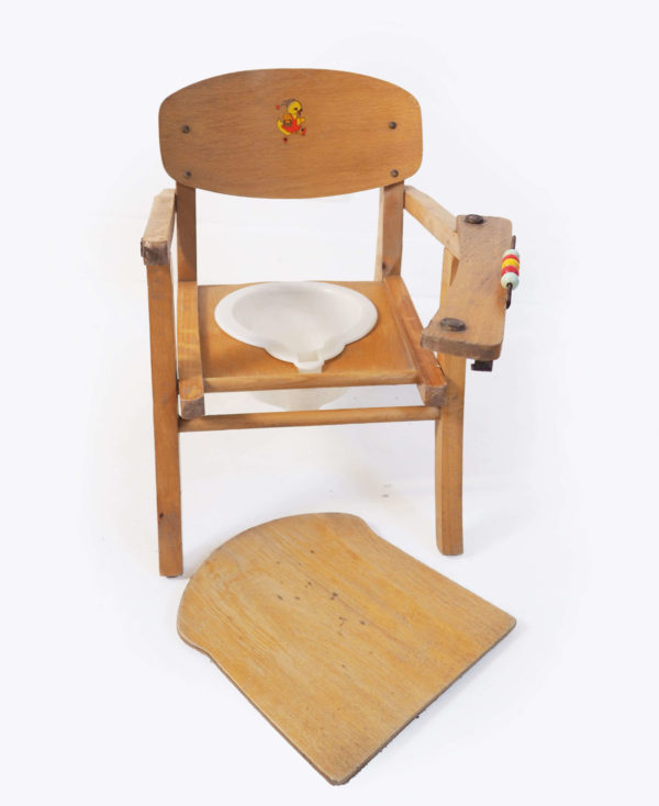 fauteuil pot canard bois vintage