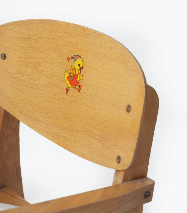 fauteuil pot canard bois vintage