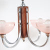 lustre bois alu coupelles roses retro