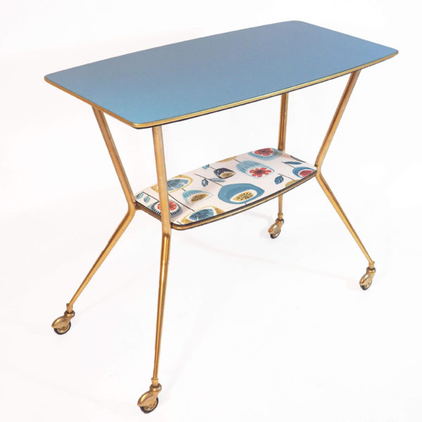 table télé customiser vintage bleue