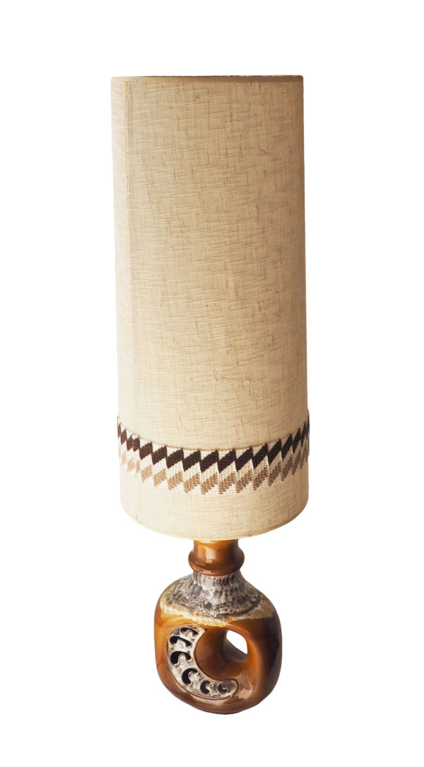 lampadaire céramique ajourée tweed vintage