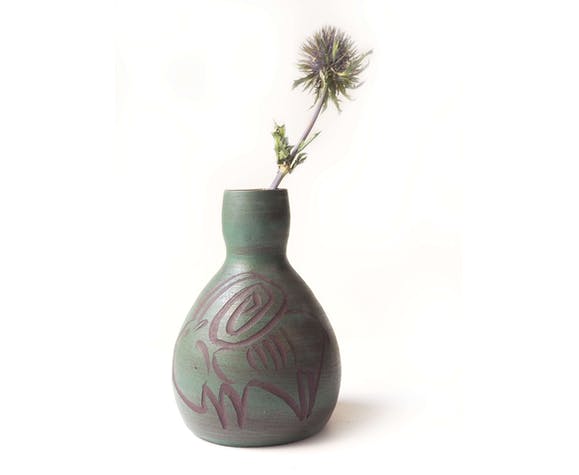 vase belier accolay vert vintage