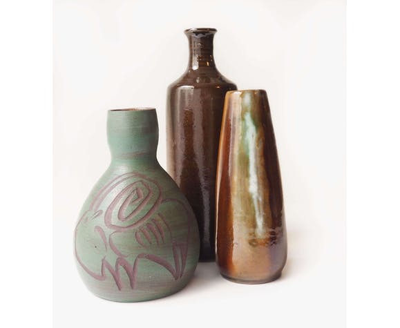 vase belier accolay vert vintage