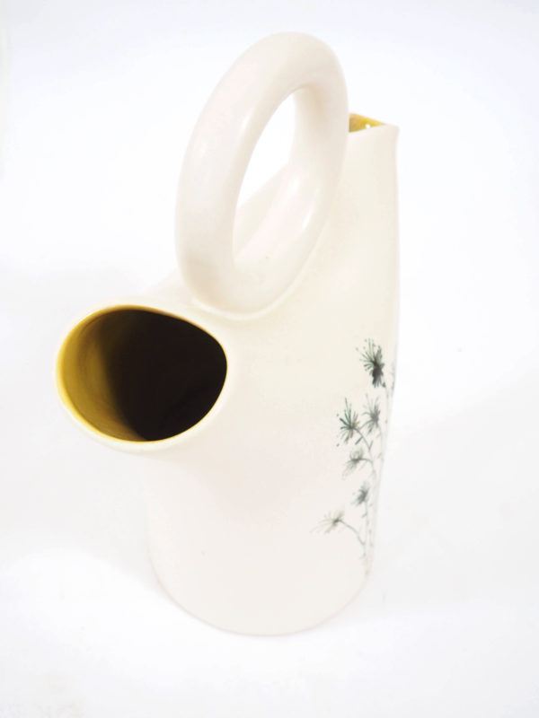 vase blanc poignée ronde 2 trous lucinevintage