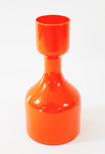 vase années 70 orange verre vintage