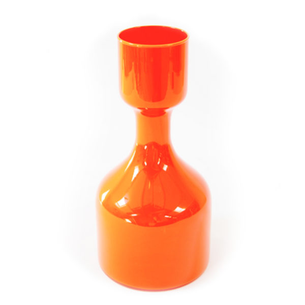 vase années 70 orange verre vintage