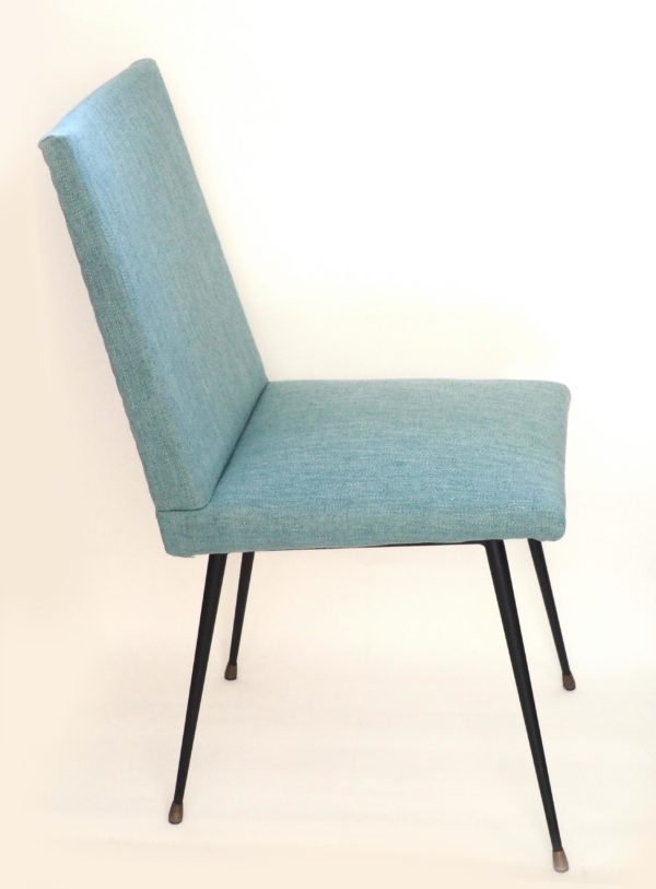 chaise retapissée bleue vintage 4