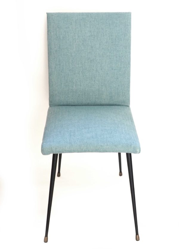 chaise retapissée bleue vintage 5