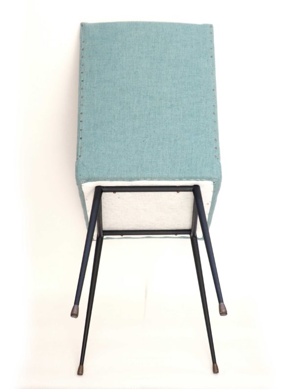 chaise retapissée bleue vintage 7