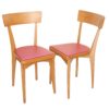 duo chaises bois Skaï rouge 1
