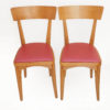 duo chaises bois Skaï rouge 2