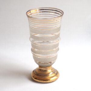 Vase verre granulé et or