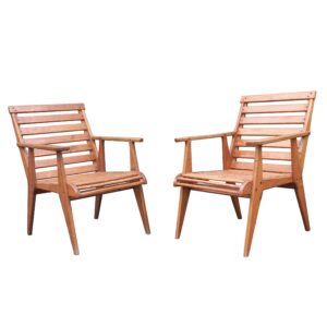 Paire de fauteuils bois