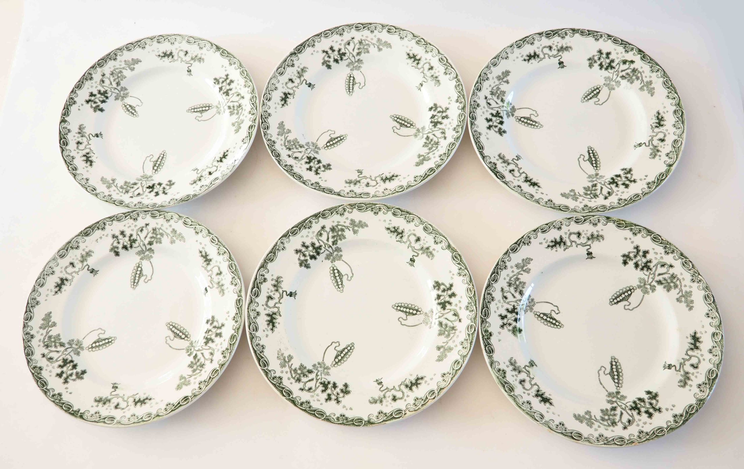 6 assiettes terre de fer vertes – Image 2