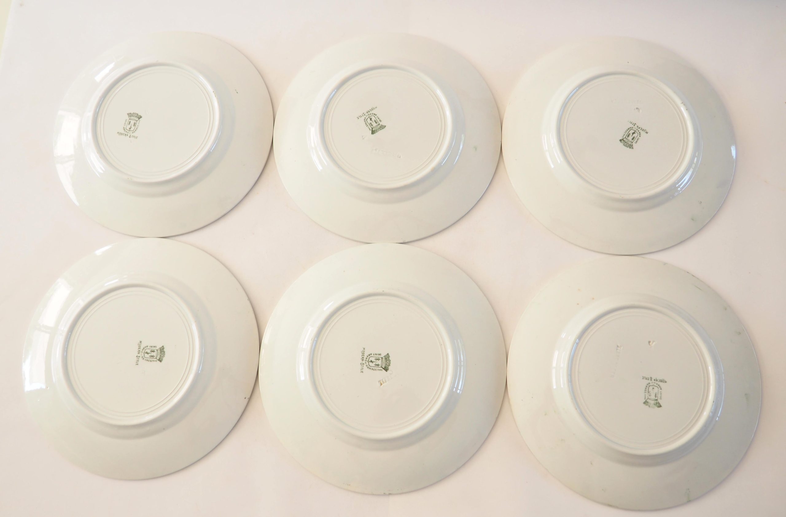 6 assiettes terre de fer vertes – Image 3