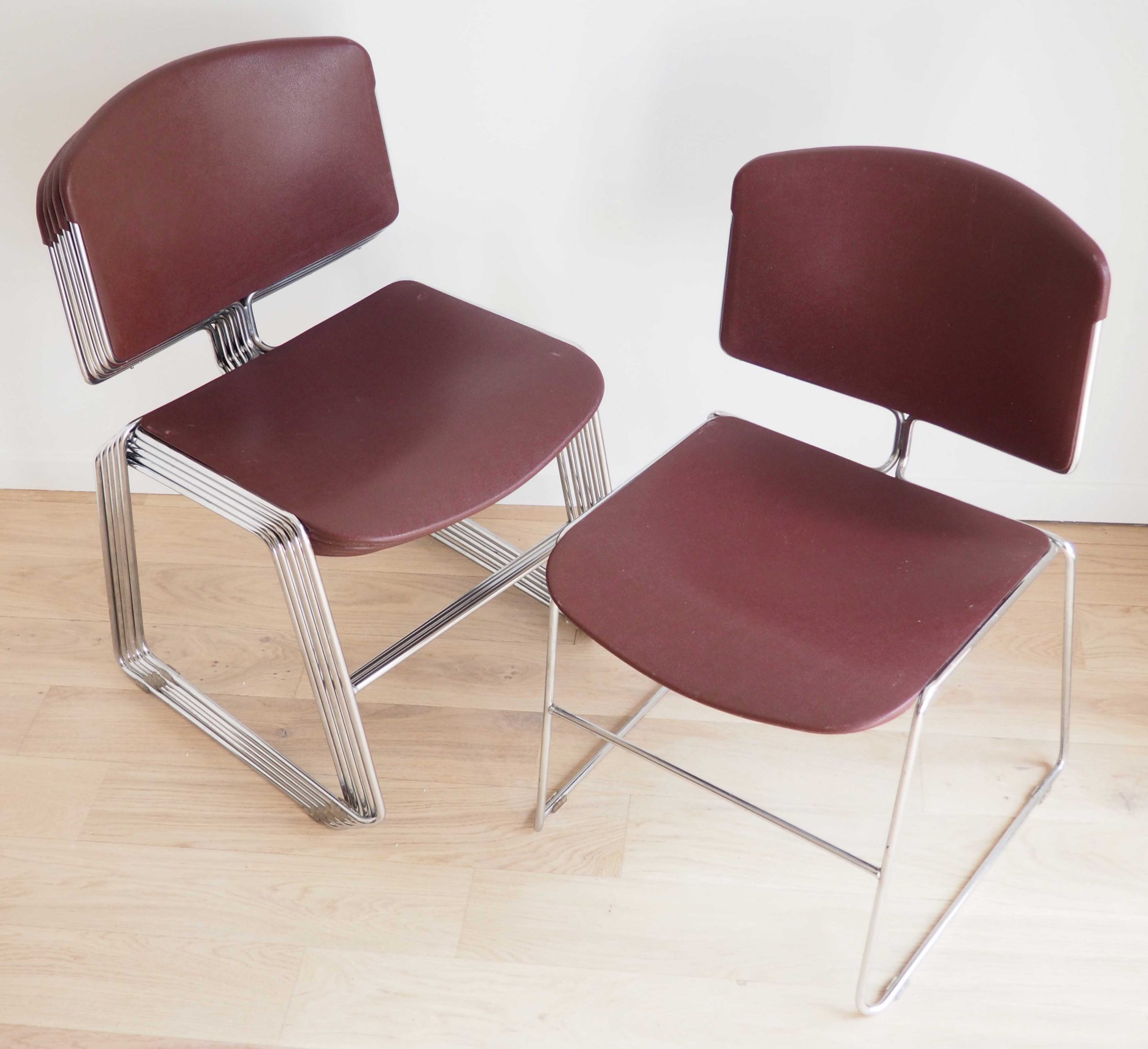 6 chaises traineau Max Stacker pour Steelcase – Image 3