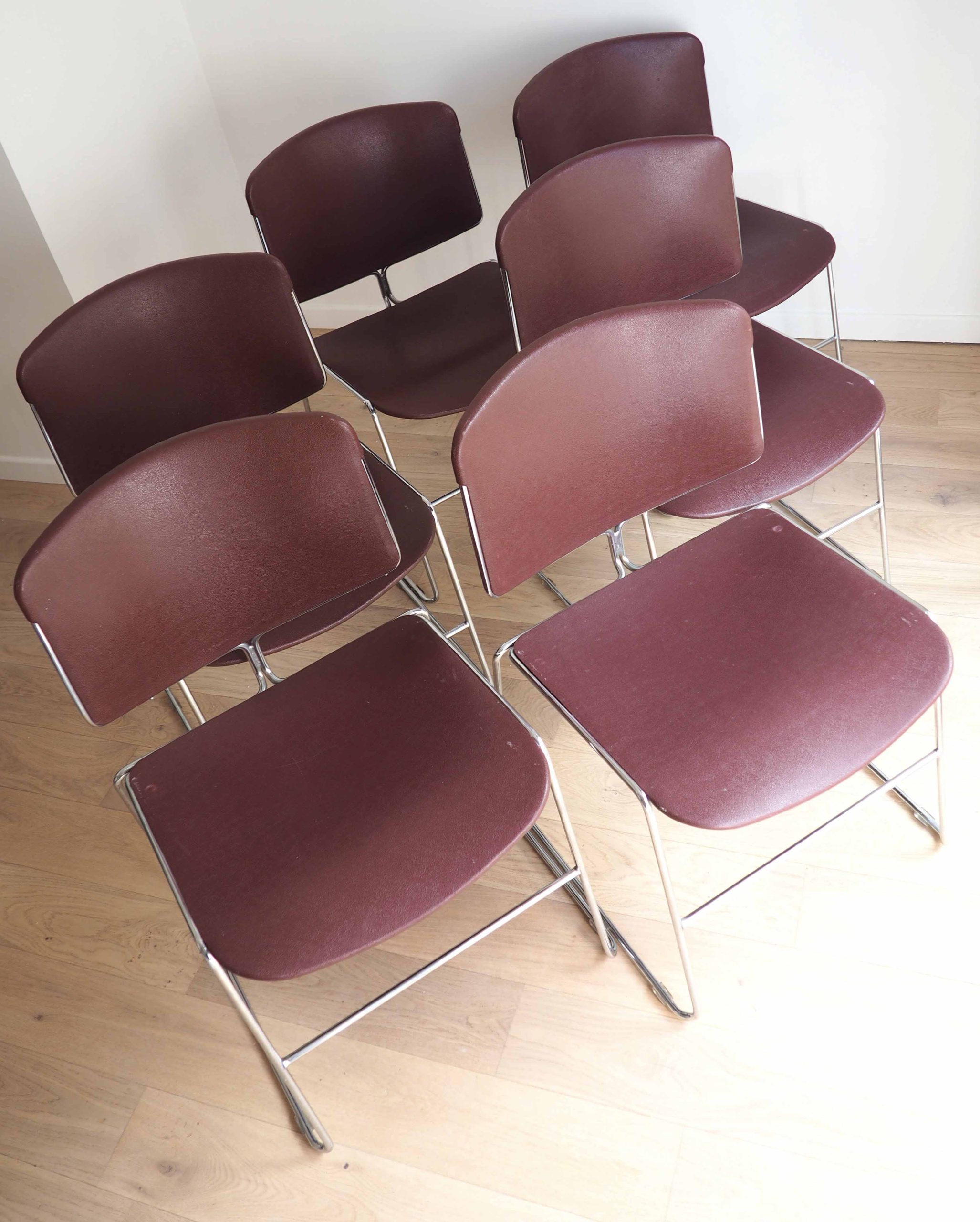 6 chaises traineau Max Stacker pour Steelcase – Image 8
