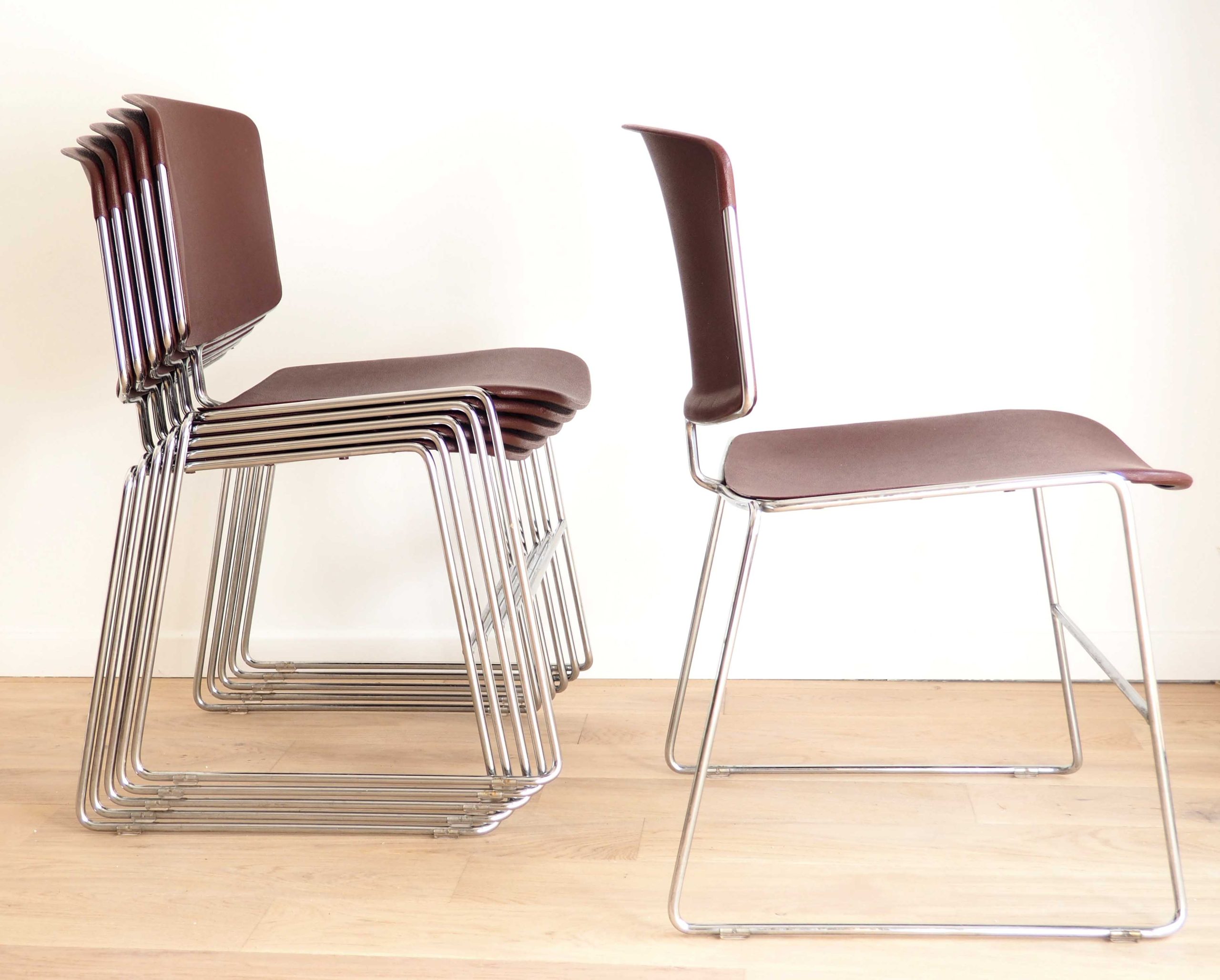 6 chaises traineau Max Stacker pour Steelcase – Image 5