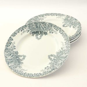 6 assiettes terre de fer modèle colombes