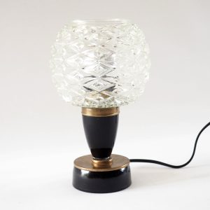 Lampe boule ananas et verre noir