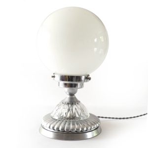 Grande lampe boule et argent