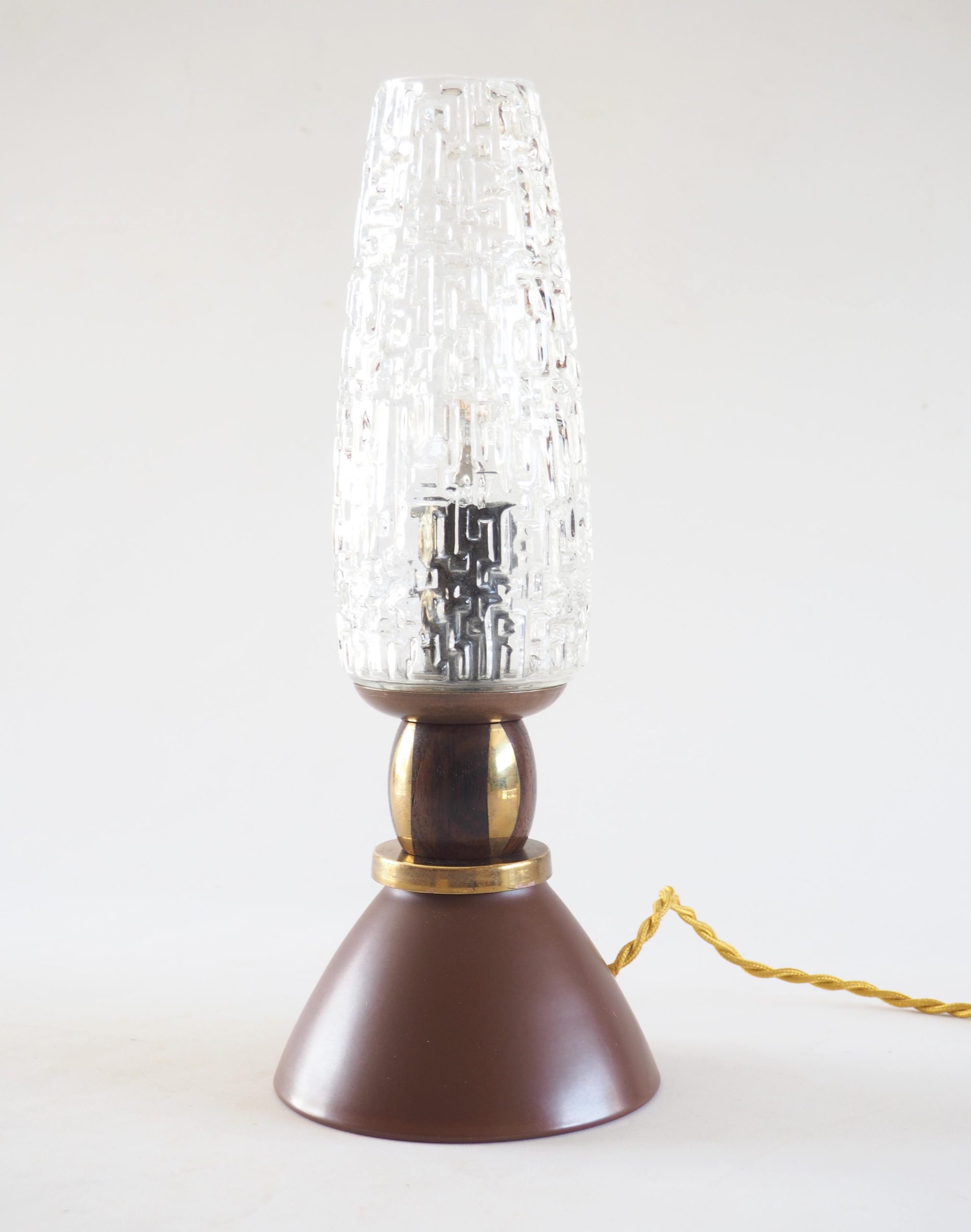 Lampe flute bois laiton – Image 2