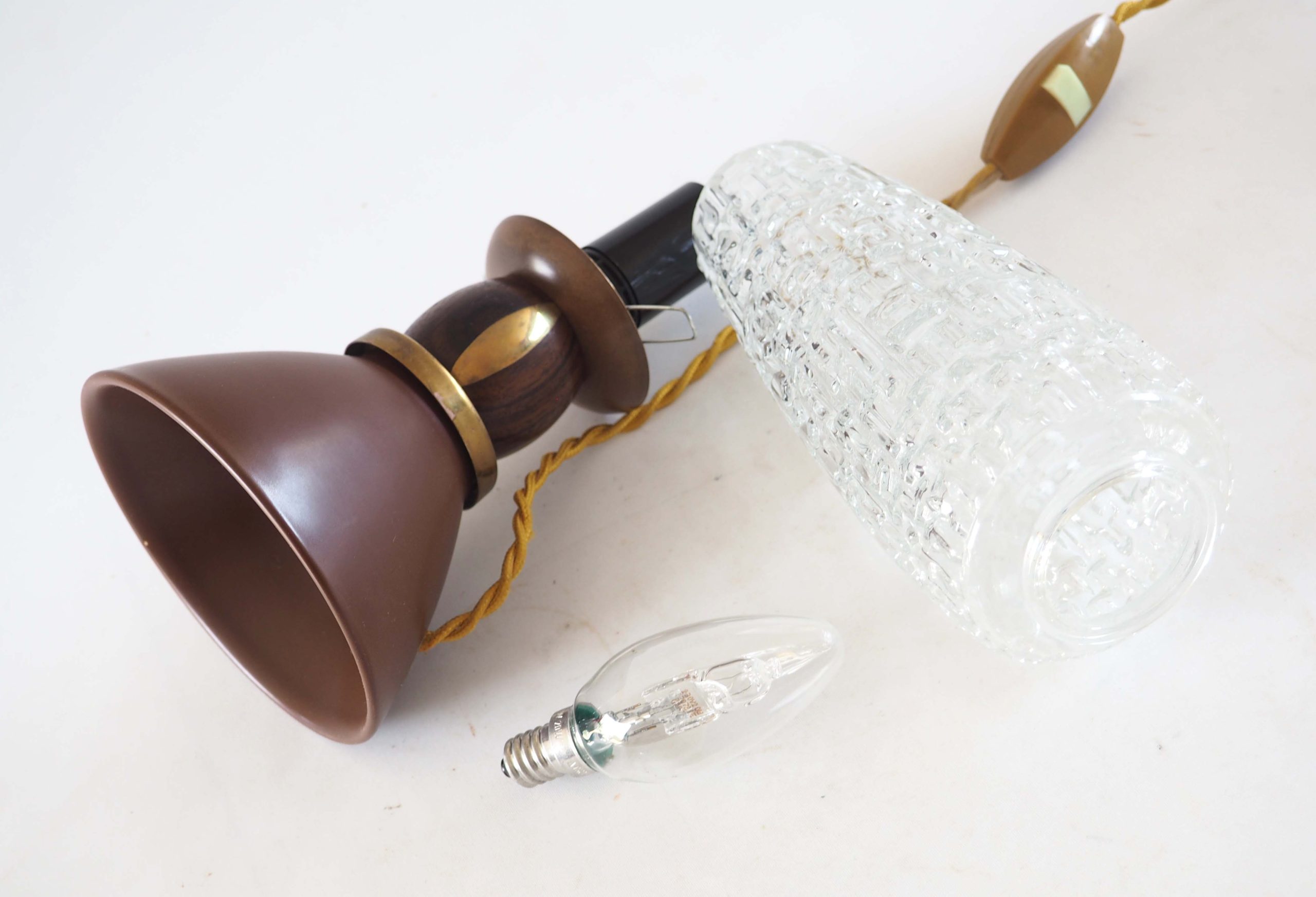 Lampe flute bois laiton – Image 7