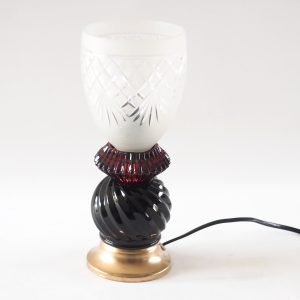 Lampe art déco cristal aubergine