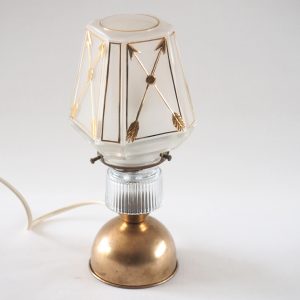 Lampe verrerie flèches dorées