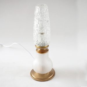 Lampe flute et poire satinée
