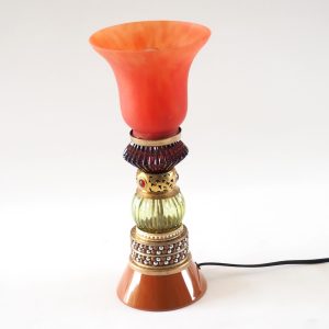Lampe tulipe bagues multicolores esprit oriental