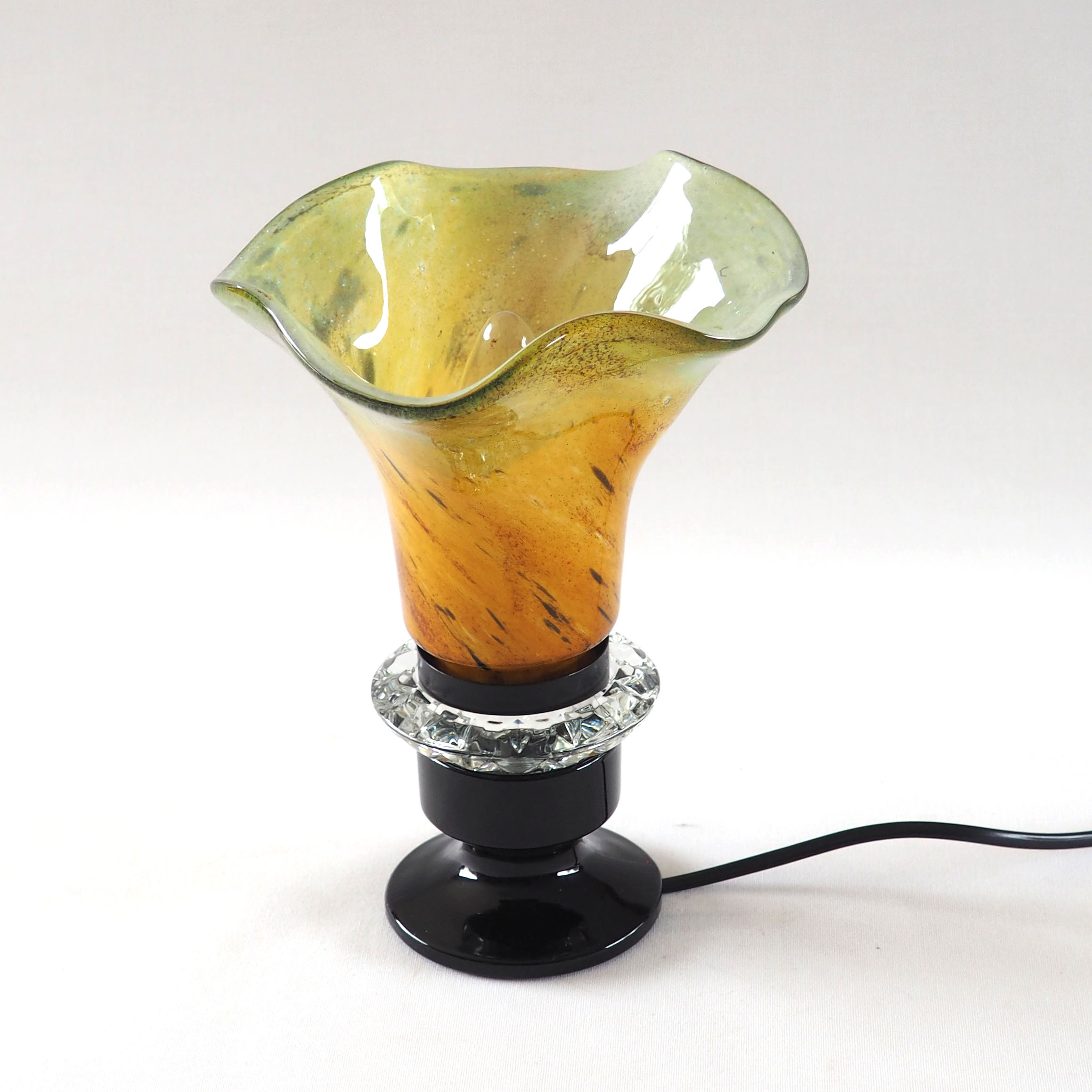 Lampe tulipe pâte de verre multicolore