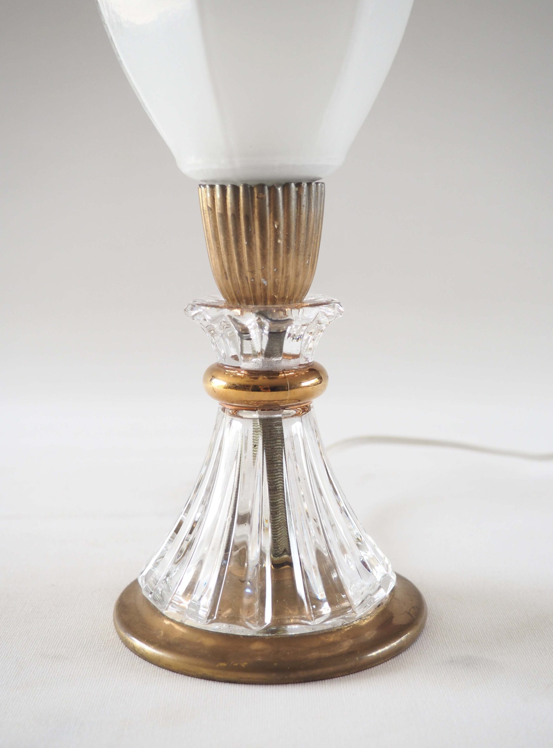 Lampe opaline hexagonale et éventail cristal – Image 6