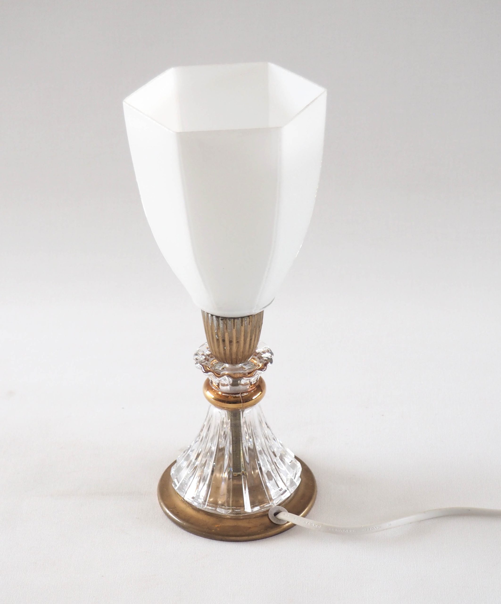 Lampe opaline hexagonale et éventail cristal – Image 5