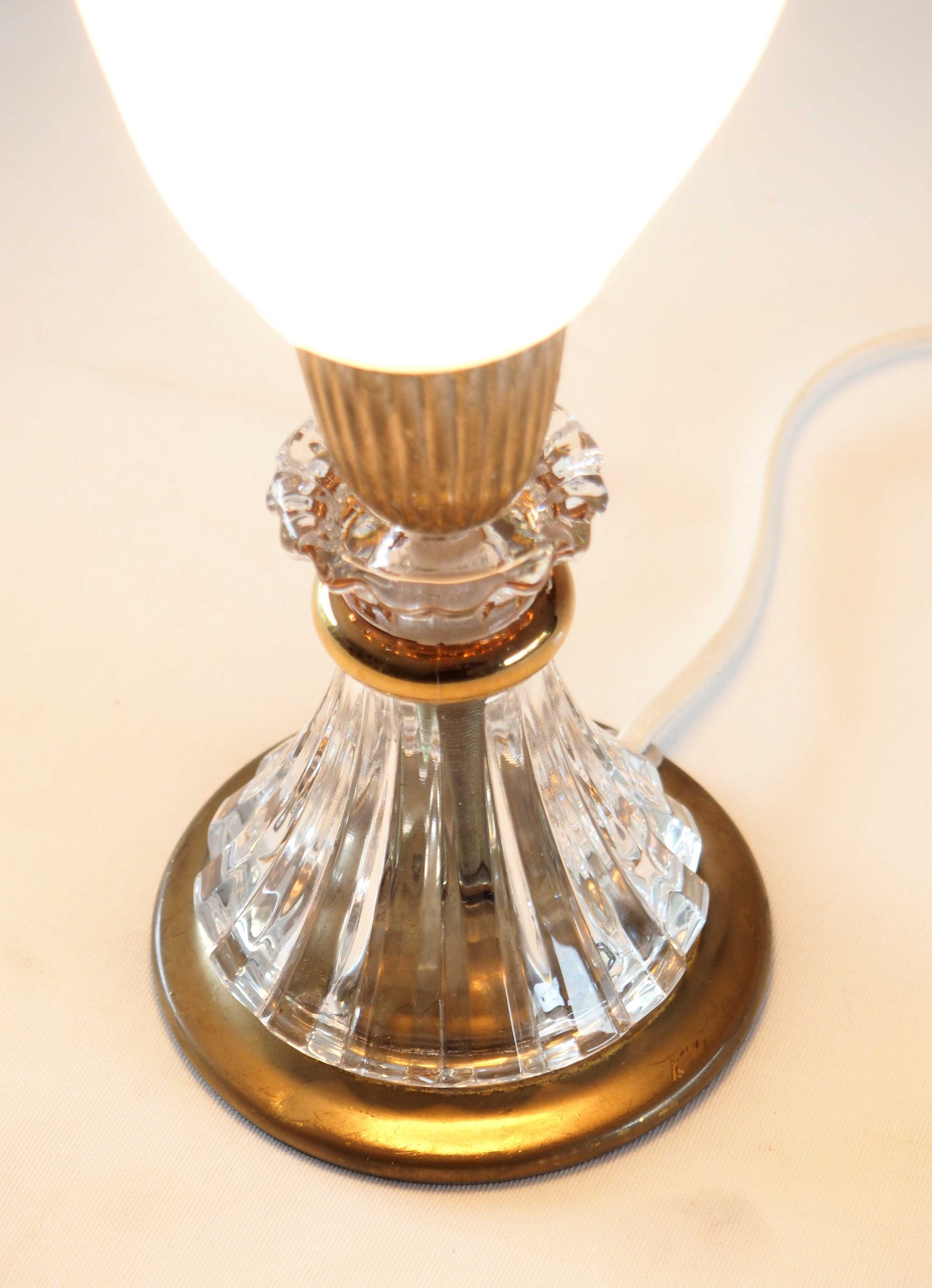 Lampe opaline hexagonale et éventail cristal – Image 3