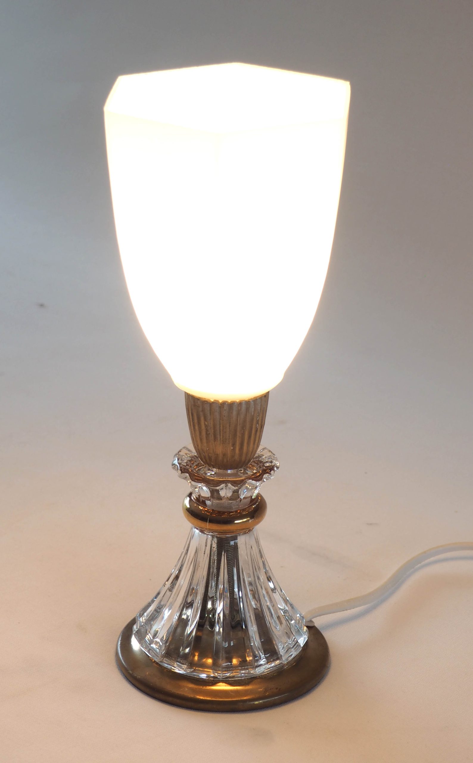 Lampe opaline hexagonale et éventail cristal – Image 2