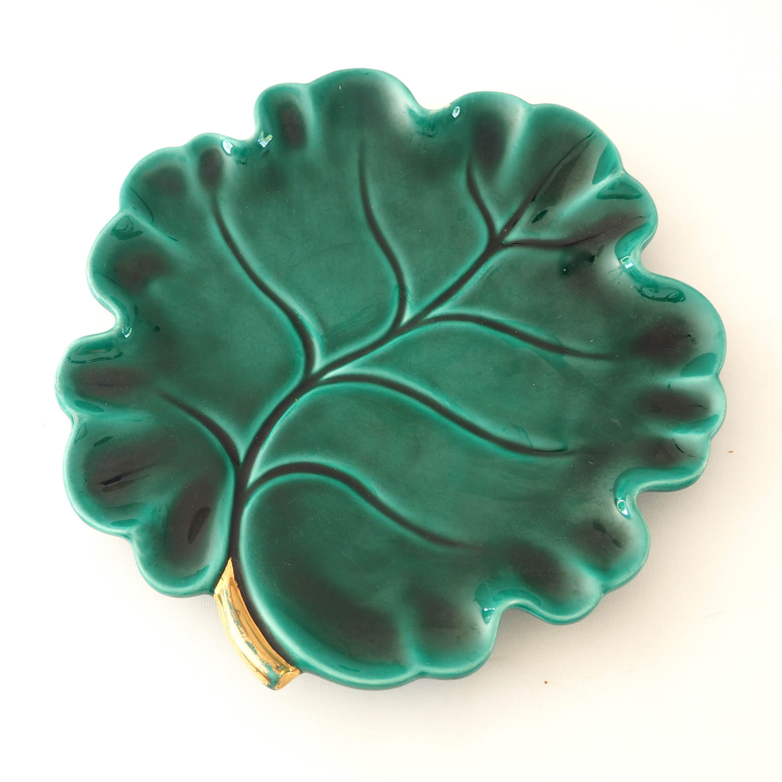 Plat feuille Vallauris 1950 – Image 3