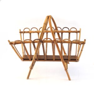 Porte revue en rotin bicolore