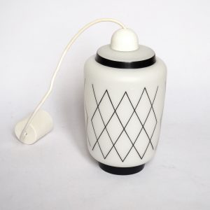 Suspension lampion croisillons noirs