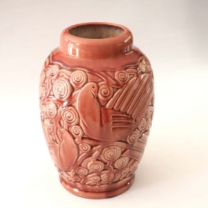 Grand vase art déco décor colombes