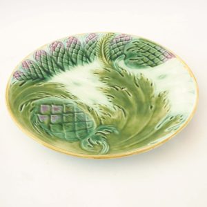 Assiette asperge et artichaud barbotine