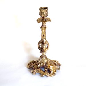 Bougeoir rocaille en bronze