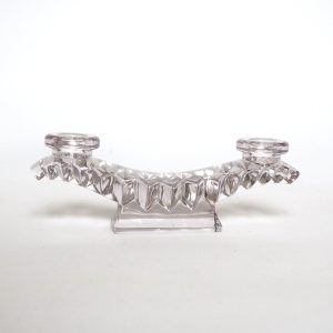 Bougeoir double art déco en cristal